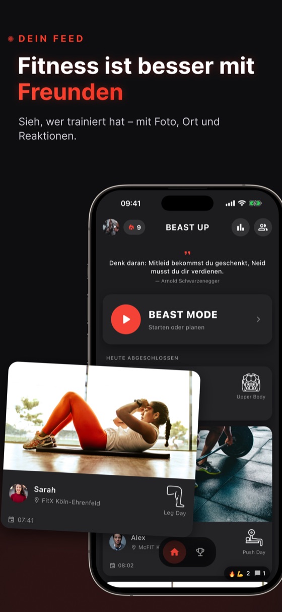 Freunde-Feed: Fitness ist besser mit Freunden
