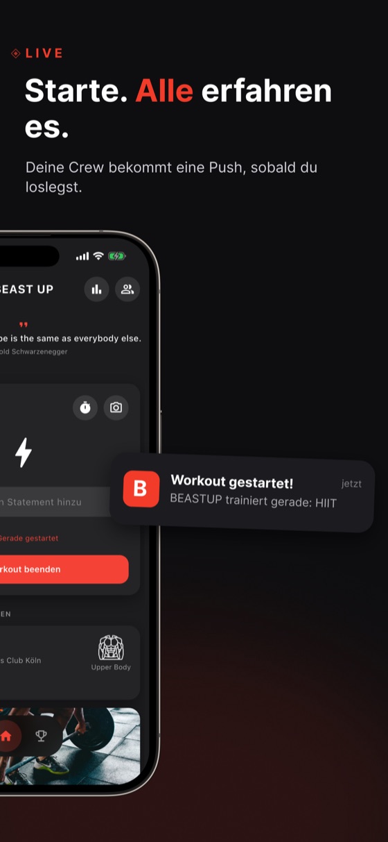 Live-Workouts mit Freunden